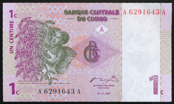 Конго, 1 сентим (1997 г.)