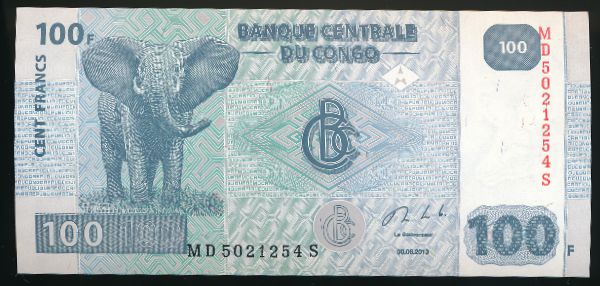 Конго, 100 франков (2013 г.)