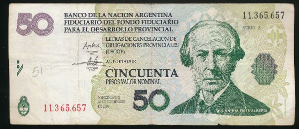Аргентина, 50 песо (2001 г.)