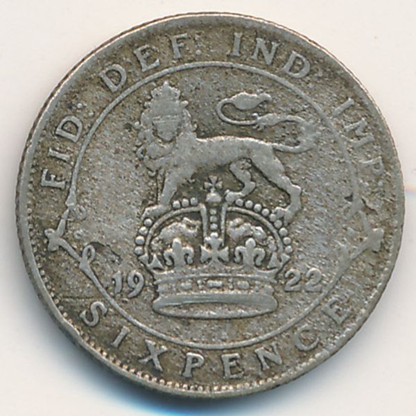 Великобритания, 6 пенсов (1922 г.)