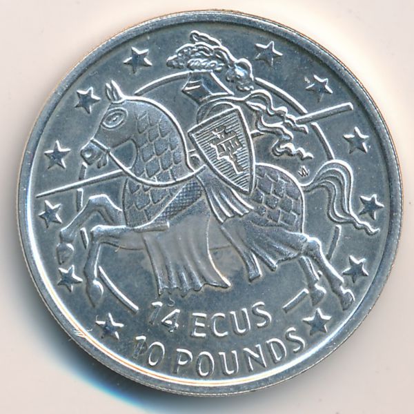 Гибралтар, 14 экю - 10 фунтов (1992 г.)