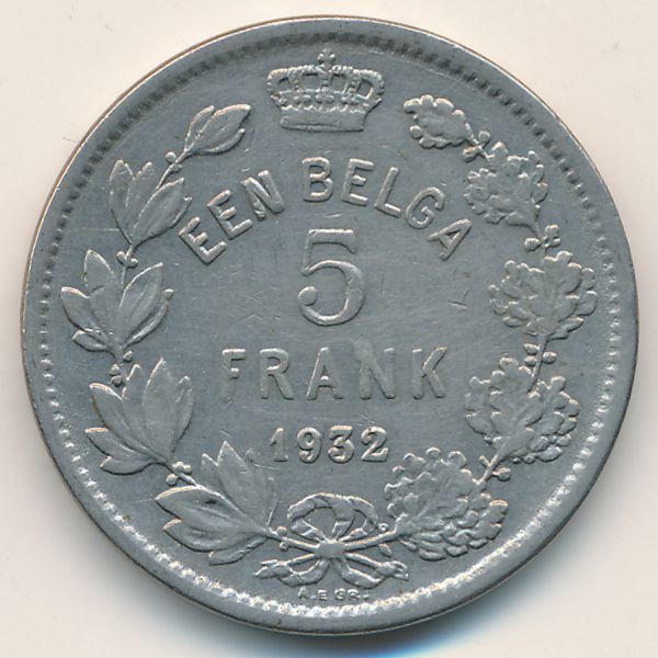 Бельгия, 5 франков (1932 г.)