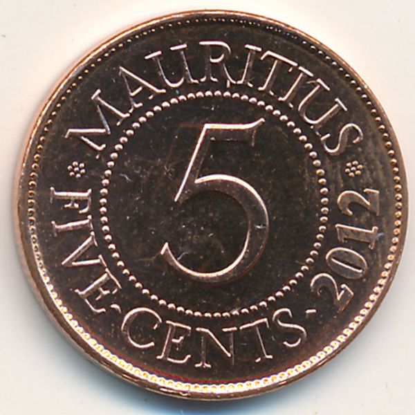 Маврикий, 5 центов (2012 г.)