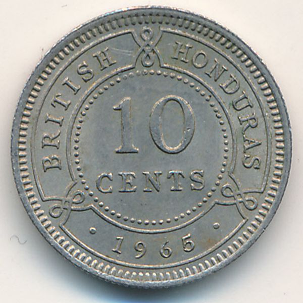 Британский Гондурас, 10 центов (1965 г.)