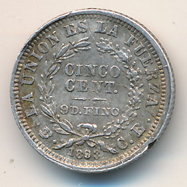 Боливия, 5 сентаво (1893 г.)