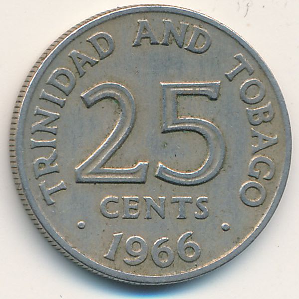 Тринидад и Тобаго, 25 центов (1966 г.)