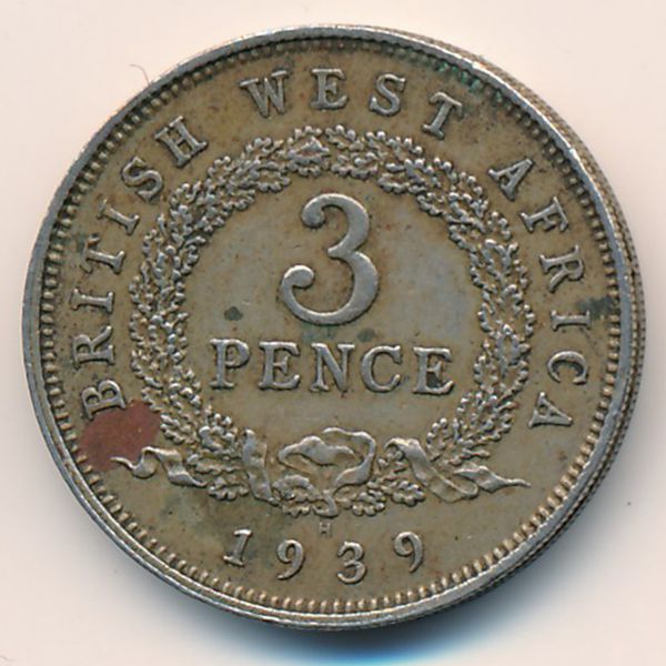 Британская Западная Африка, 3 пенса (1939 г.)