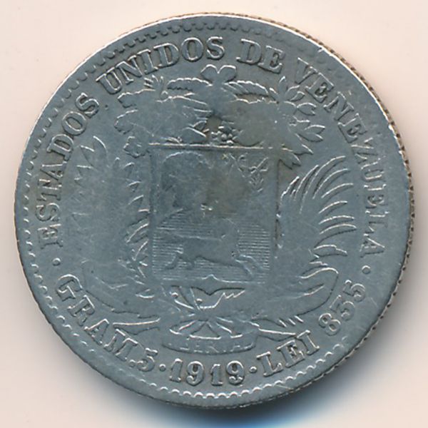 Венесуэла, 1 боливар (1919 г.)