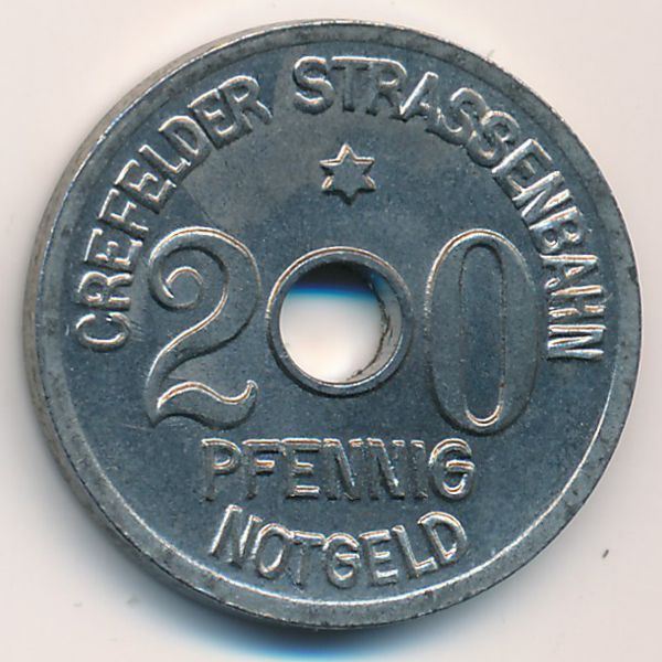 Крефельд., 20 пфеннигов (1919 г.)