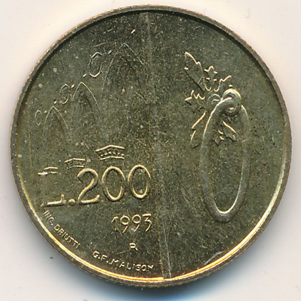 Сан-Марино, 200 лир (1993 г.)