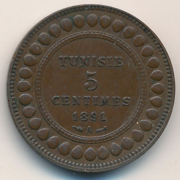 Тунис, 5 сентим (1891 г.)
