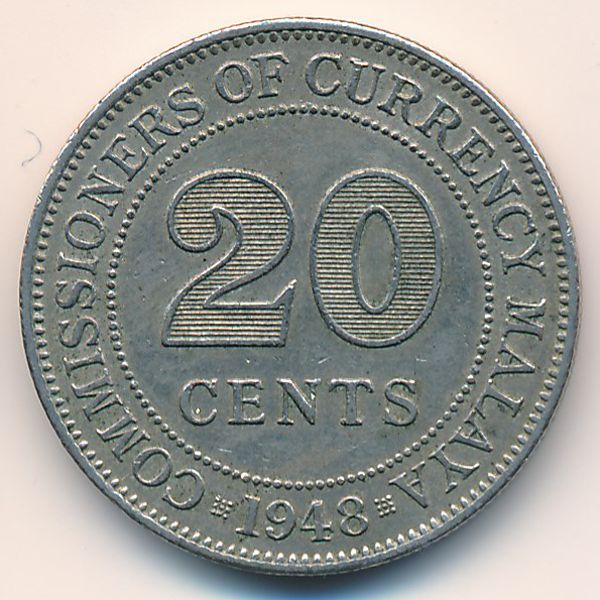 Малайя, 20 центов (1948 г.)