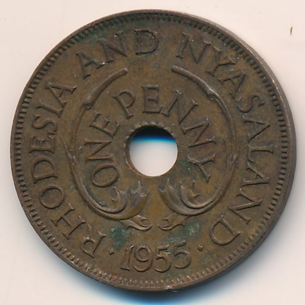 Родезия и Ньясаленд, 1 пенни (1955 г.)
