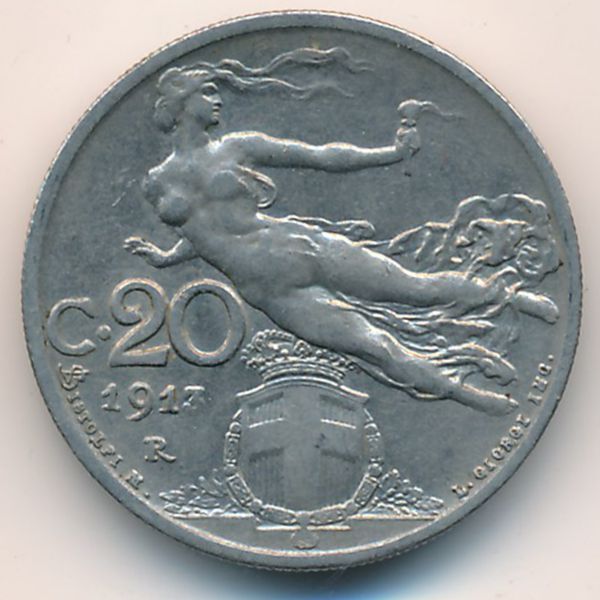 Италия, 20 чентезимо (1913 г.)