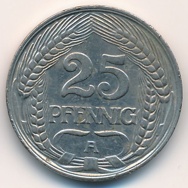 Германия, 25 пфеннигов (1909 г.)