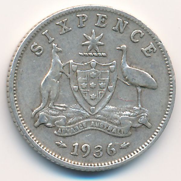 Австралия, 6 пенсов (1936 г.)