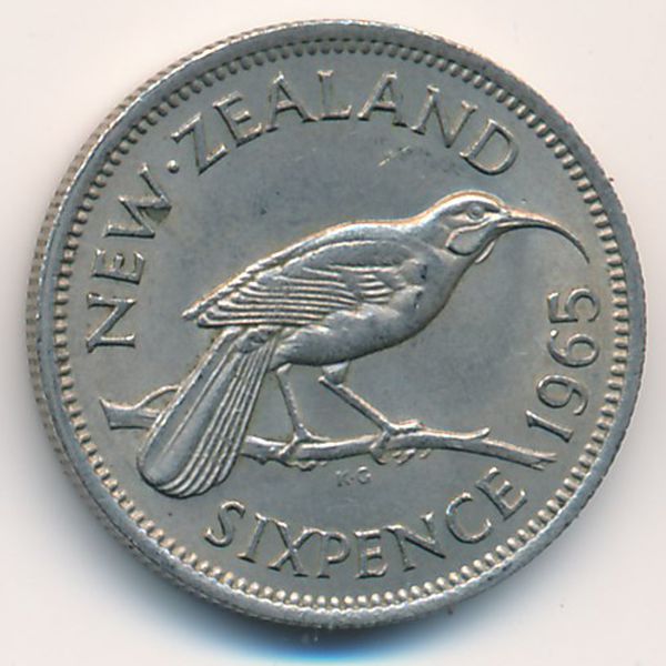 Новая Зеландия, 6 пенсов (1965 г.)