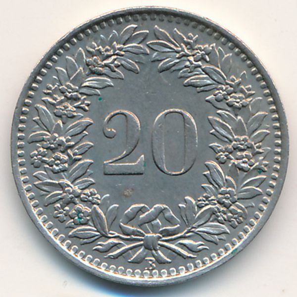 Швейцария, 20 раппенов (1943 г.)