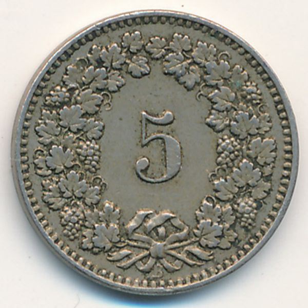 Швейцария, 5 раппенов (1915 г.)