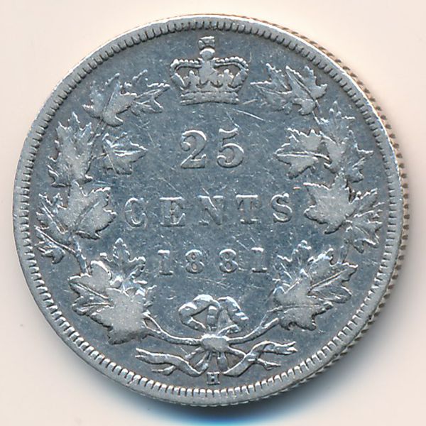 Канада, 25 центов (1881 г.)