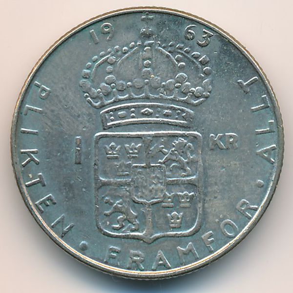 Швеция, 1 крона (1963 г.)