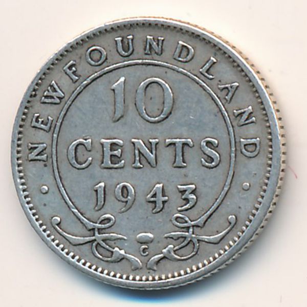 Ньюфаундленд, 10 центов (1943 г.)