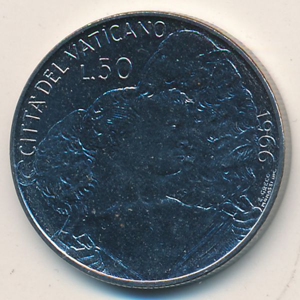 Ватикан, 50 лир (1966 г.)