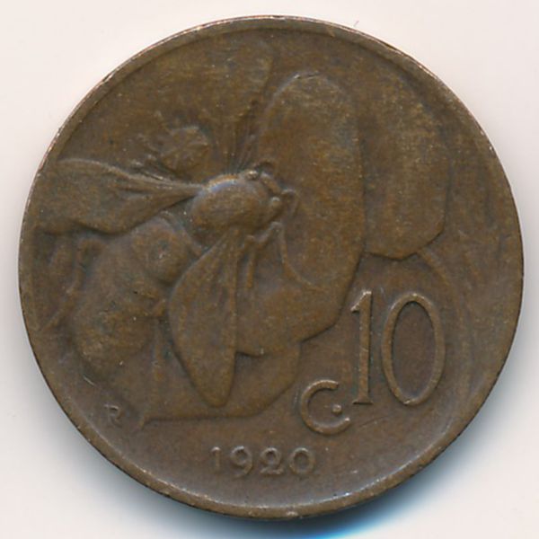 Италия, 10 чентезимо (1920 г.)