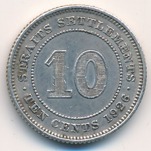 Стрейтс-Сетлментс, 10 центов (1926 г.)