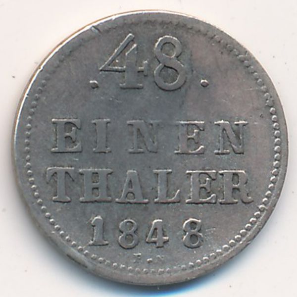 Мекленбург-Шверин, 1/48 талера (1848 г.)
