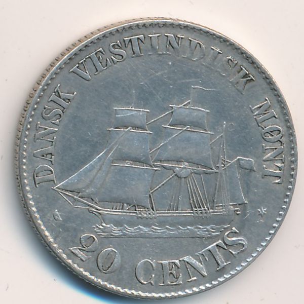 Датская Западная Индия, 20 центов (1862 г.)
