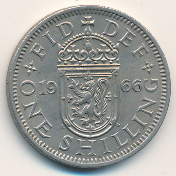 Великобритания, 1 шиллинг (1966 г.)