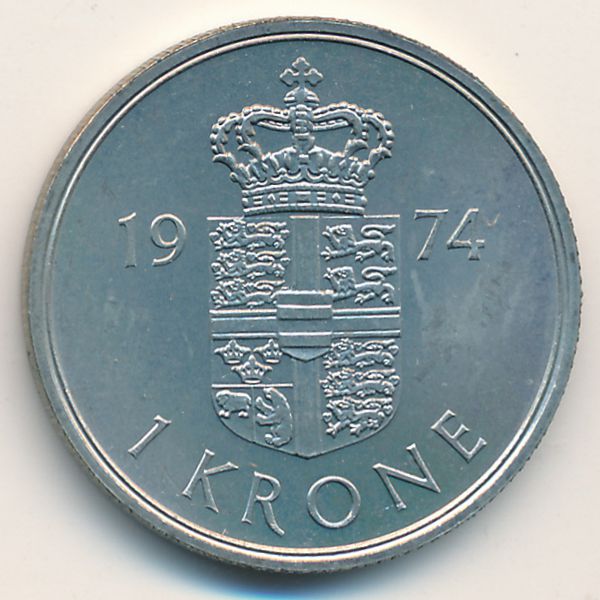 Дания, 1 крона (1974 г.)