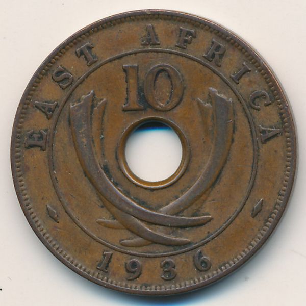Восточная Африка, 10 центов (1936 г.)