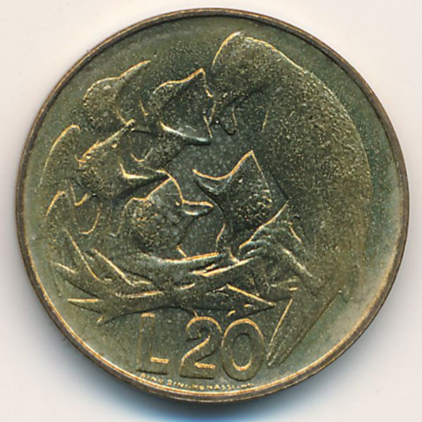 Сан-Марино, 20 лир (1975 г.)