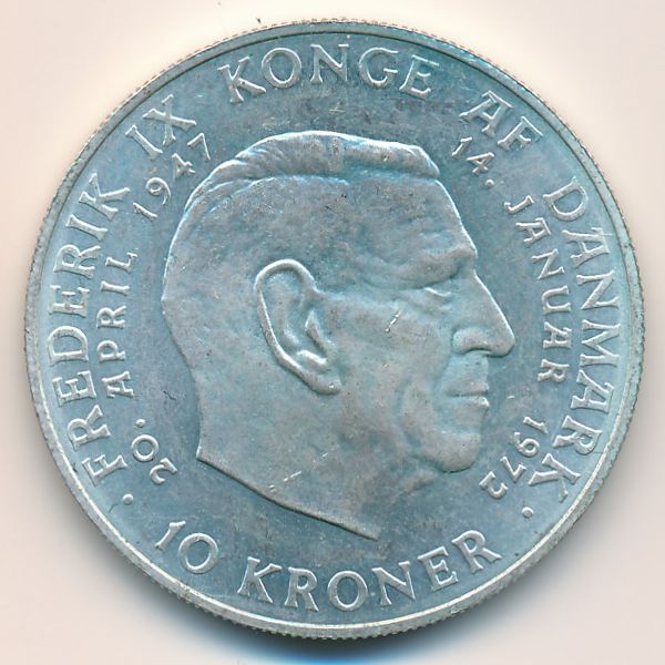 Дания, 10 крон (1972 г.)