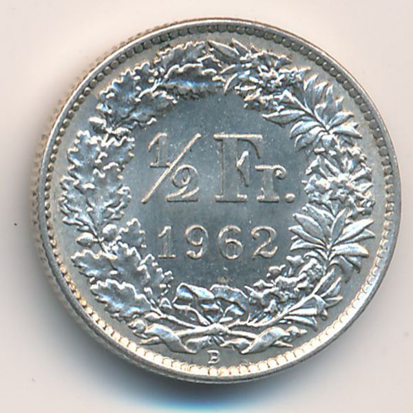 Швейцария, 1/2 франка (1962 г.)