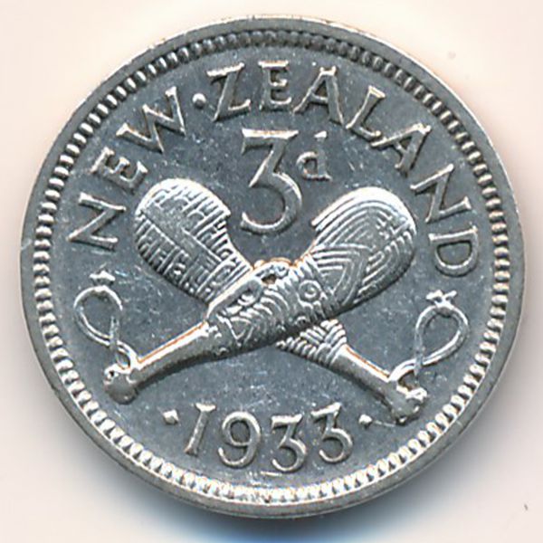 Новая Зеландия, 3 пенса (1933 г.)