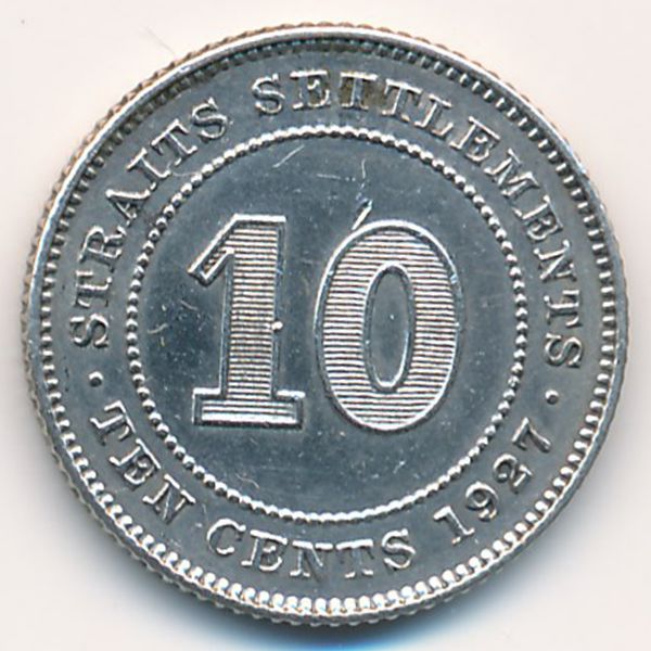 Стрейтс-Сетлментс, 10 центов (1927 г.)
