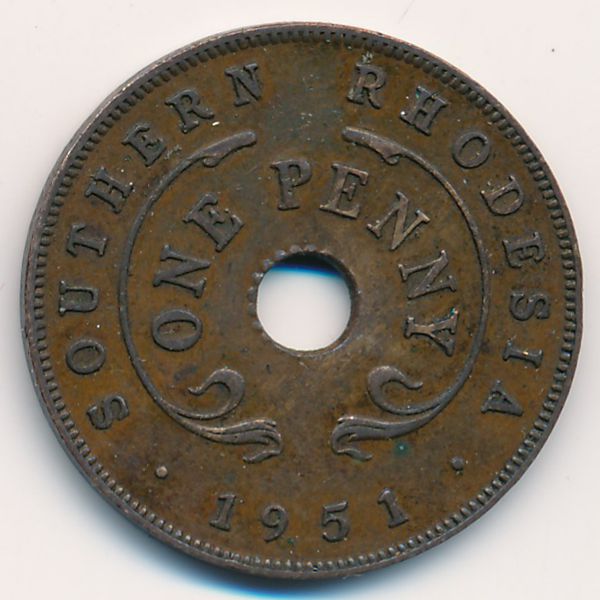 Южная Родезия, 1 пенни (1951 г.)