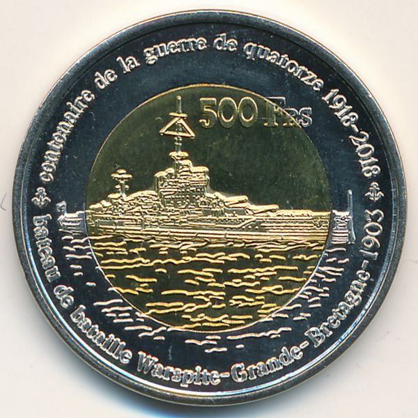 Острова Глорьез., 500 франков (2018 г.)