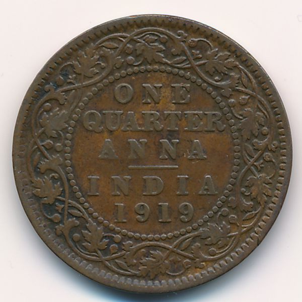 Британская Индия, 1/4 анны (1919 г.)