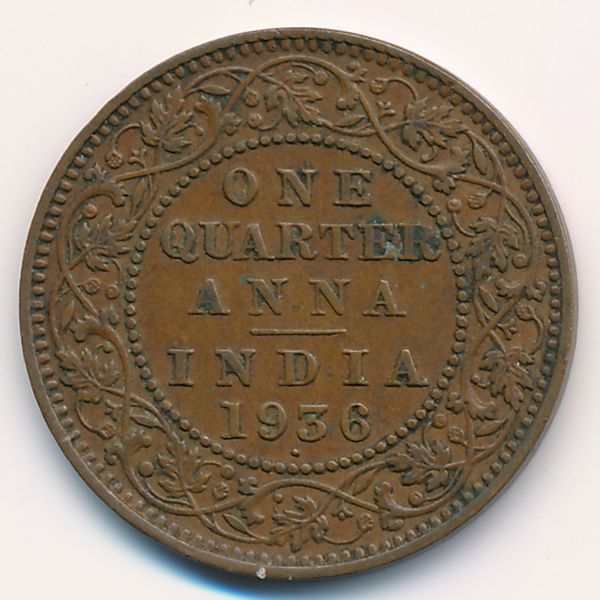 Британская Индия, 1/4 анны (1936 г.)