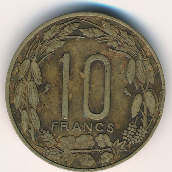 Экваториальные Африканские Штаты, 10 франков (1962 г.)