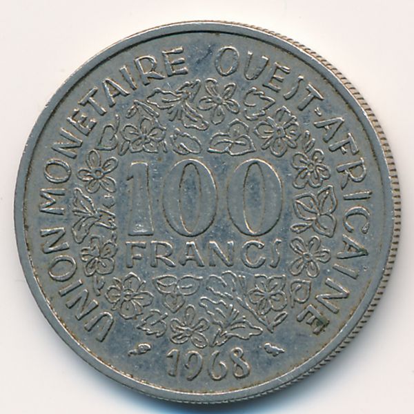 Западная Африка, 100 франков (1968 г.)