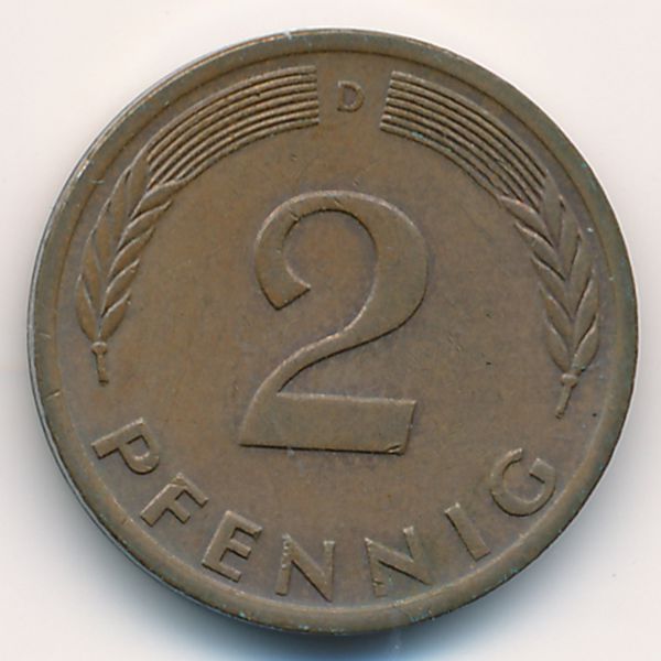 ФРГ, 2 пфеннига (1976 г.)