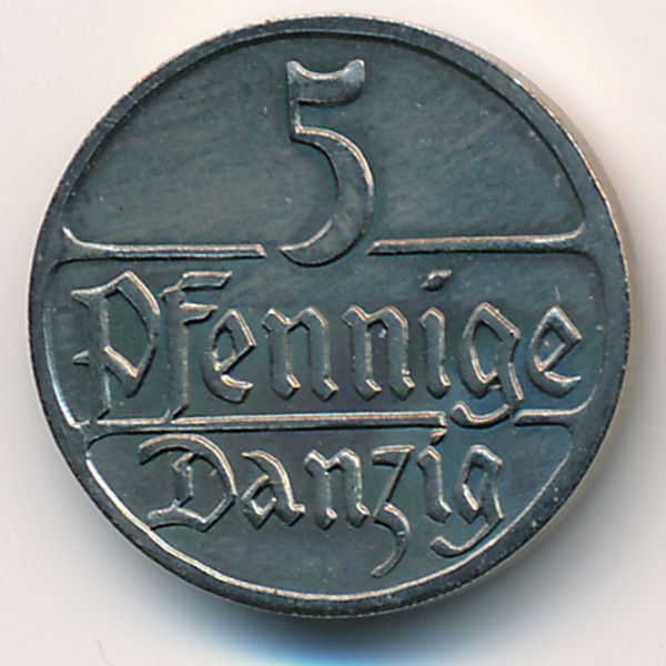 Данциг, 5 пфеннигов (1928 г.)
