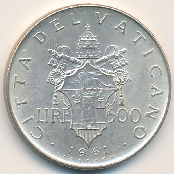 Ватикан, 500 лир (1961 г.)