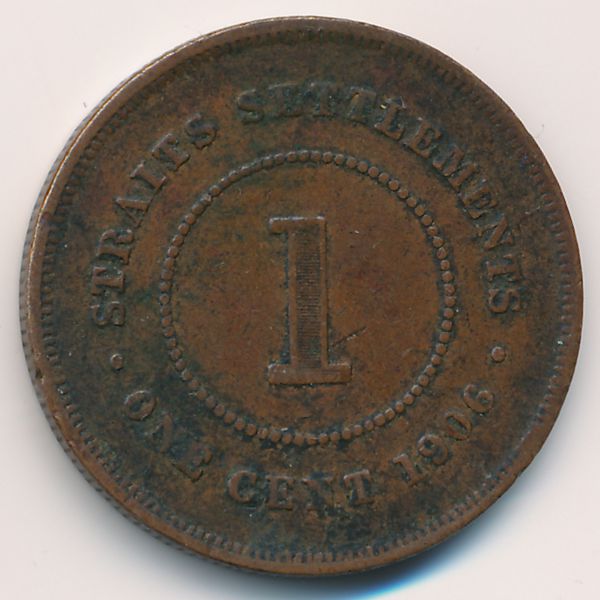 Стрейтс-Сетлментс, 1 цент (1906 г.)
