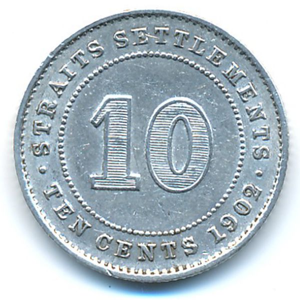 Стрейтс-Сетлментс, 10 центов (1902 г.)